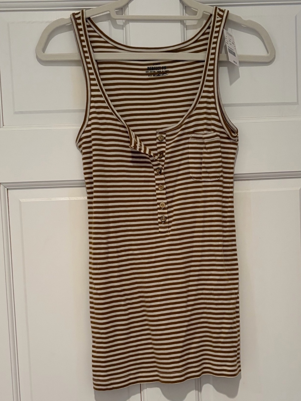 NWT J. Crew Striped Tank in Brown and Cream